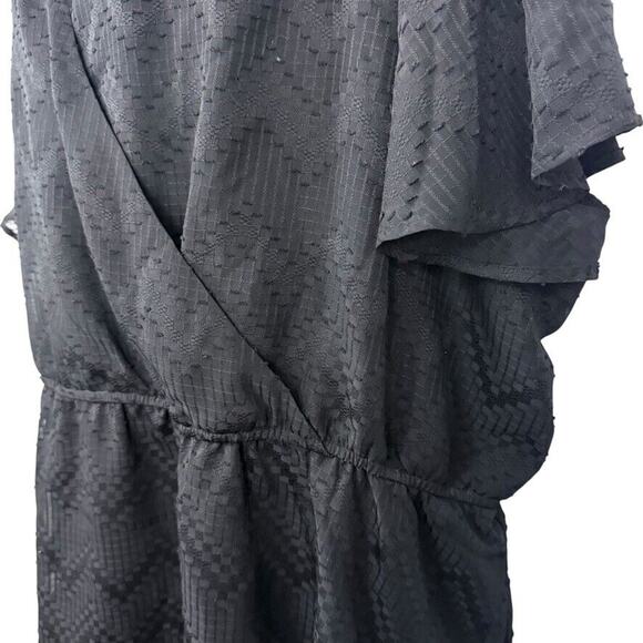 Lane Bryant Womens Black Short Sleeve Peplum Textured V-Neck Shirt Top NWT 26/28 - Picture 9 of 16